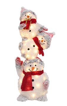 23X10, XL1076, LED FROSTY STACKED SNOWMAN 108cm
