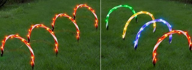 25X41, XL1125, LED CANDY CANE ARCH 4pc RED-MULTI 2Asst