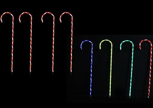 25X30, XL1127, LED GIANT PATH CANDY CANES 4pc RED-MULTI