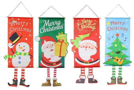 25X14, XN0000029, Christmas Banner w/Legs Printed 110cm Asst