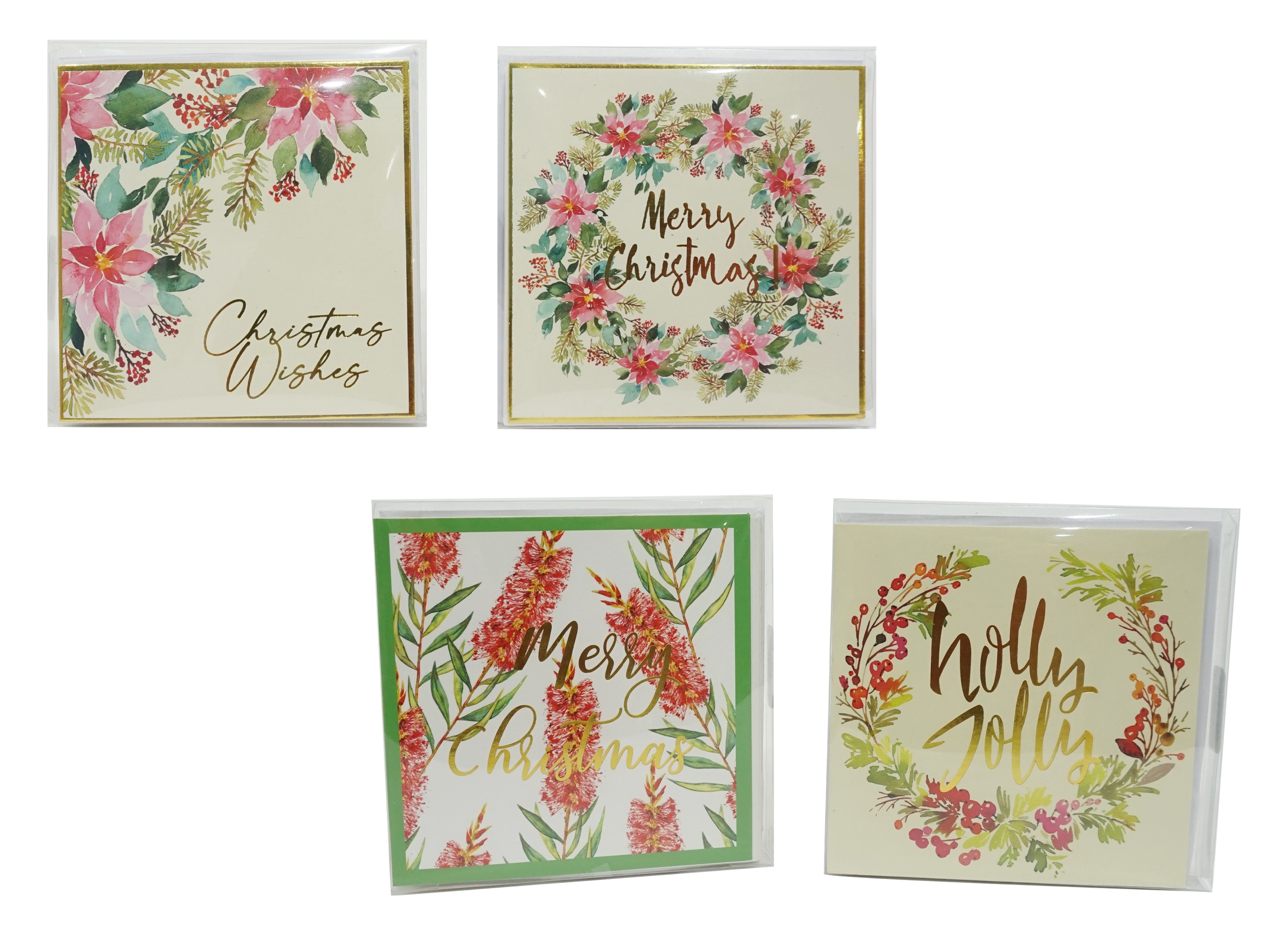 22X18, XP0151. Cards Floral Pink 10pk Foil