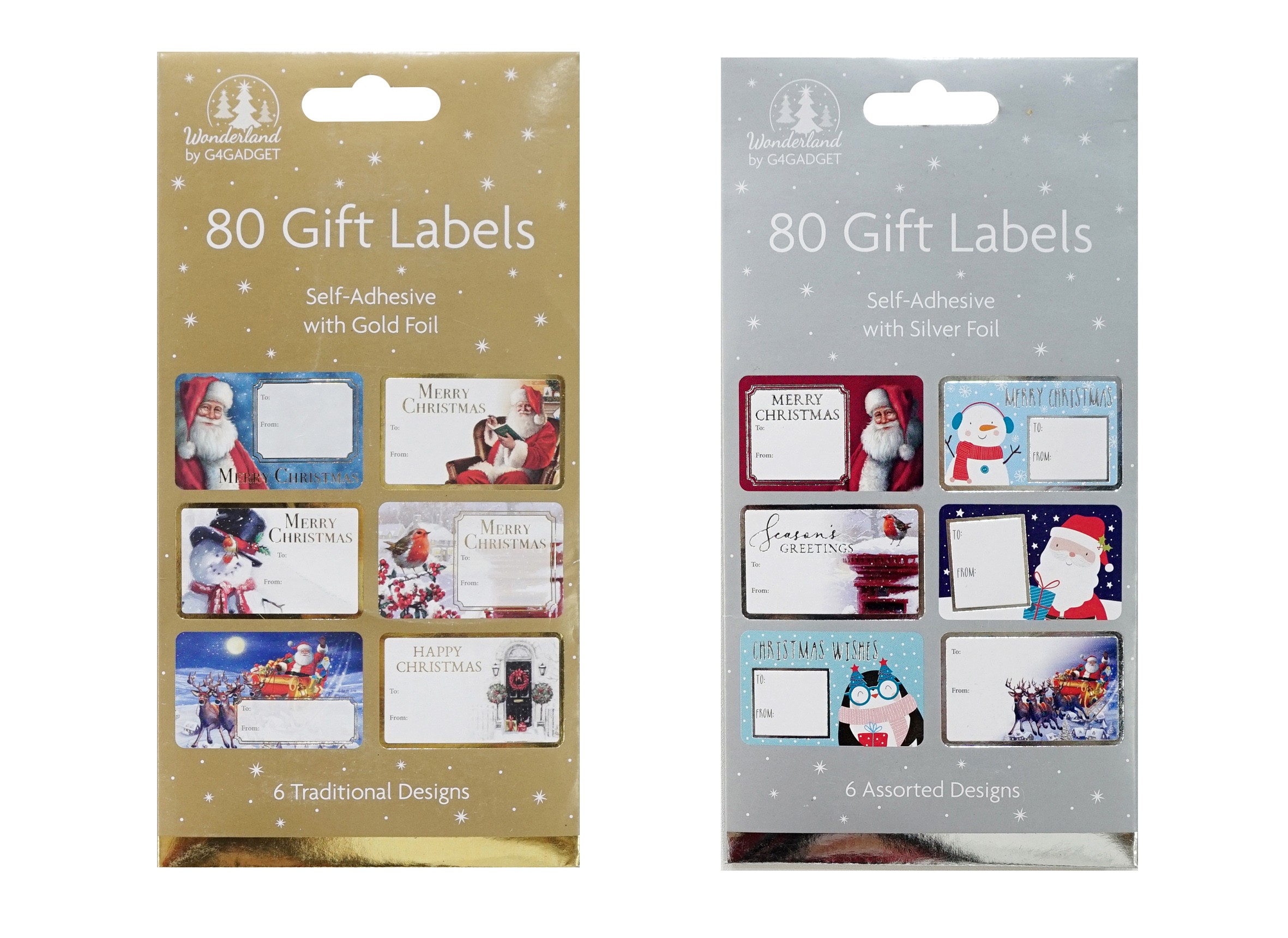 21X4, XP0183. Foil Gift Tags S/Adhesive 80pc Asst
