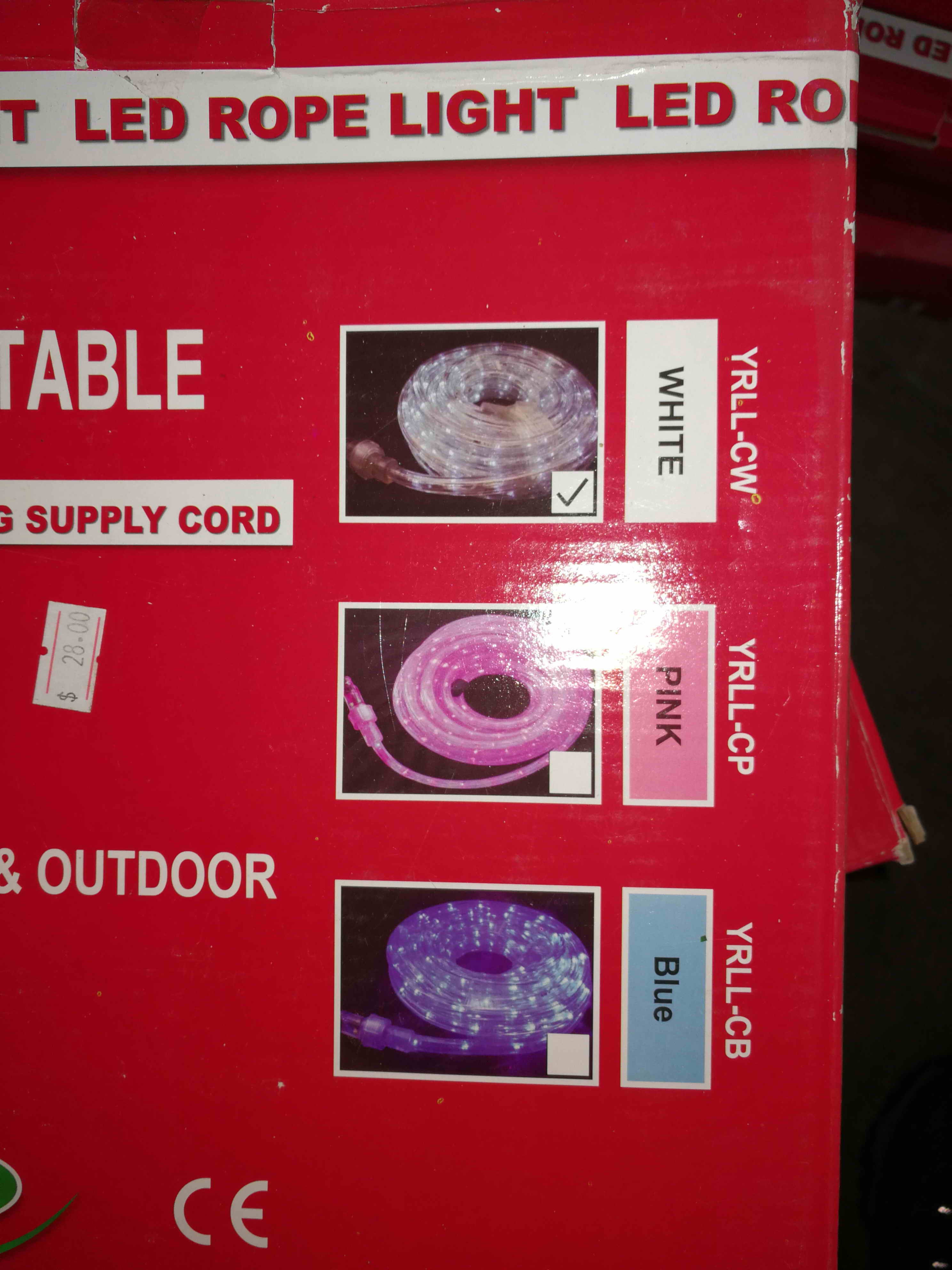 19X43, 11.5MLED rope light  connectable 3 COLORS
