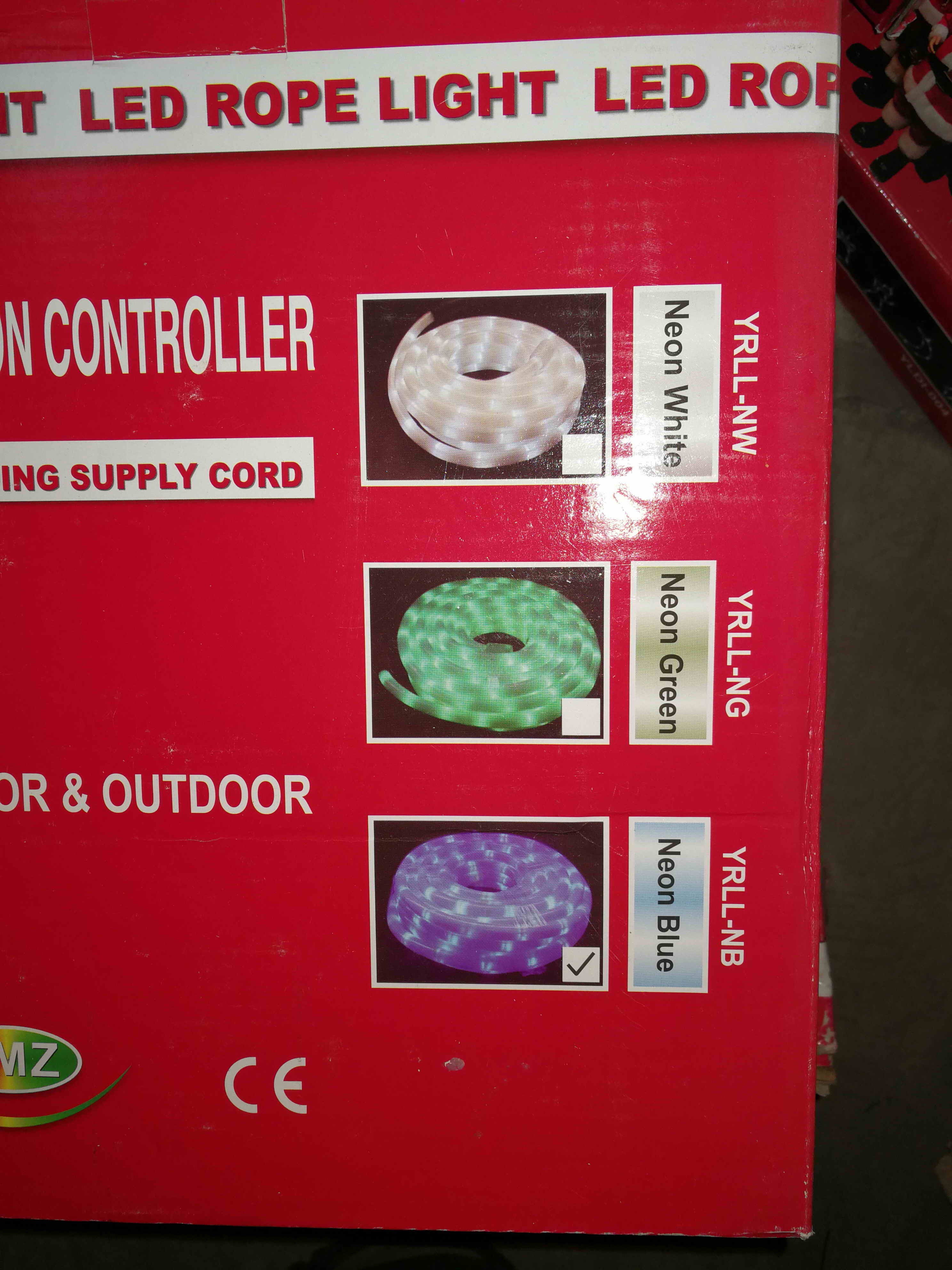 20X38, 11.5MLED rope light  with 8 function controller 3 COLORS