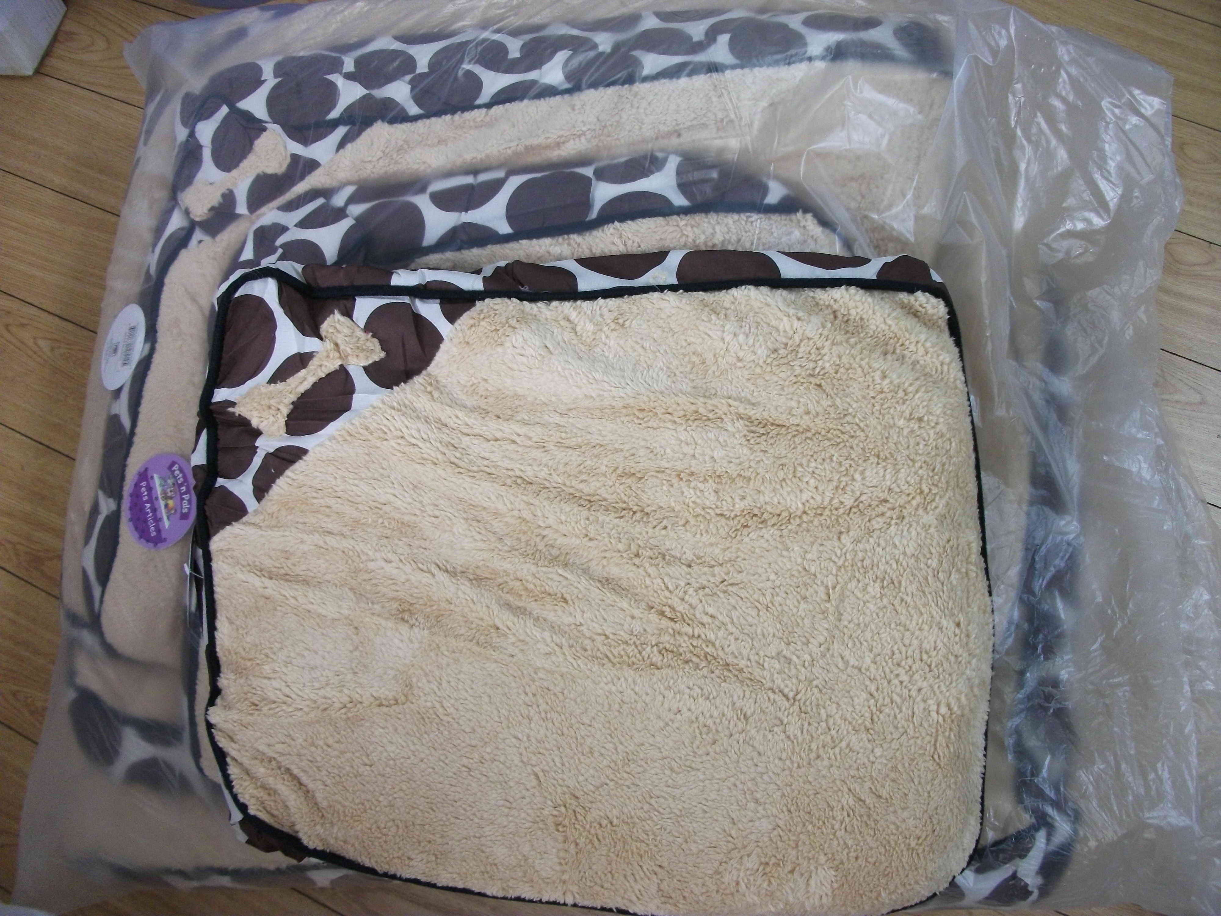 SET 6 rect plush pad dog bed