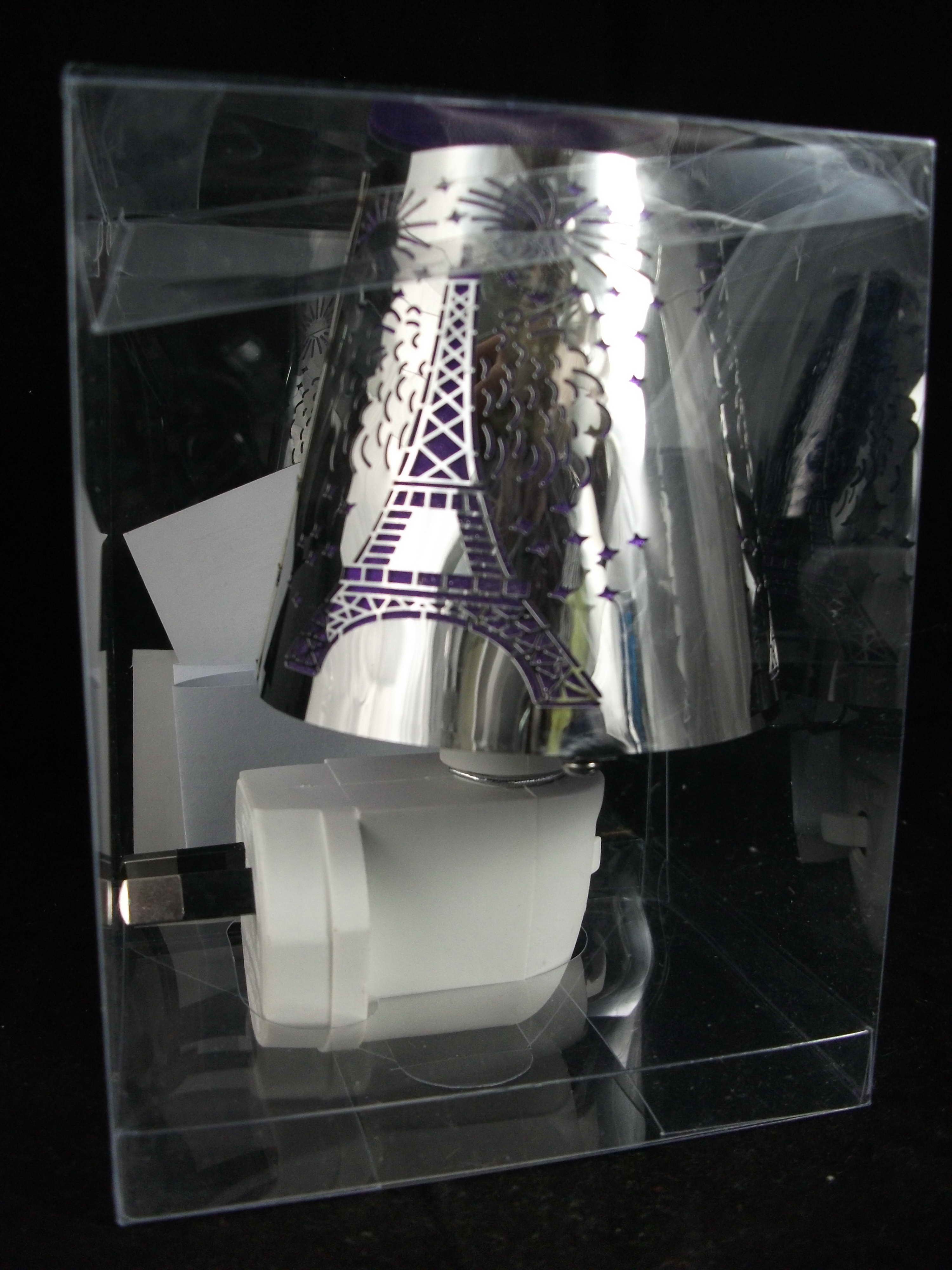 NIGHTLITE WITH METAL SHADE-PURPLE EIFFEL