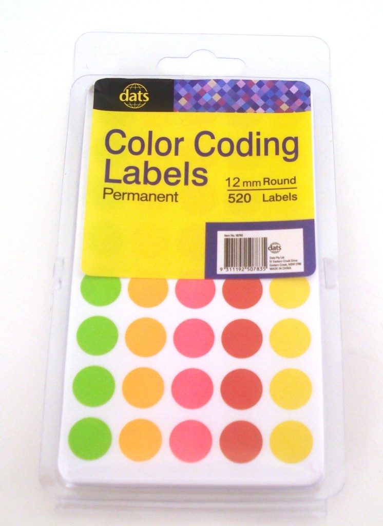 color coding labels,24/ctn