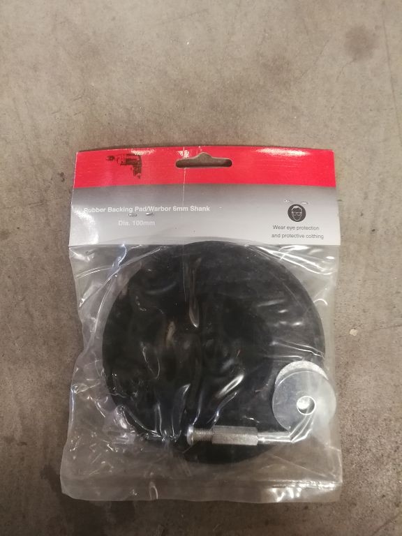 I3L, rubbrt backing pad/warbor 6mm shank