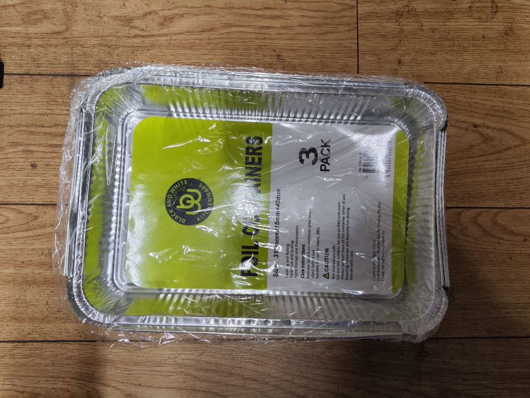 30008-3, Foil Container Rectangle 3pcs 315*215*45mm