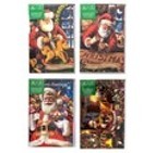 55741, Xmas Cards Box 14 115x177mm Textured Foil Santa