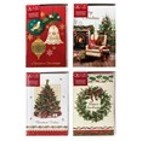 55742, Xmas Cards  Box 14 115x177mm Textured Foil Traditional