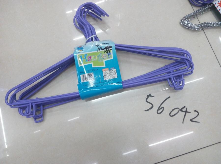 purple plastic cloth hanger 10pc