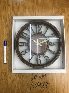 B16H, 60435, clock 30cm dark timber