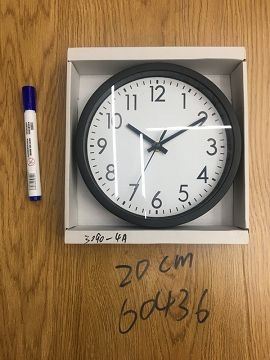 A13H, 60436, clock 20cm black/white