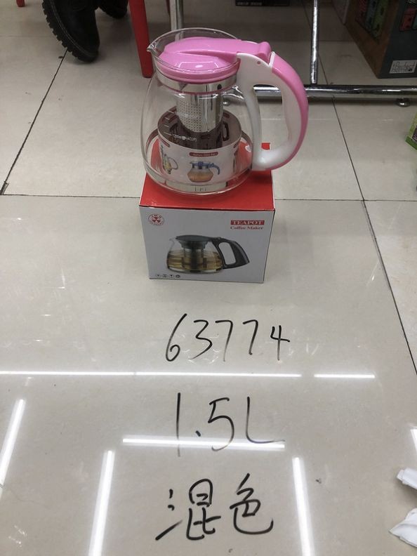 H3H, 63774, glass tea pot 1.5L black
