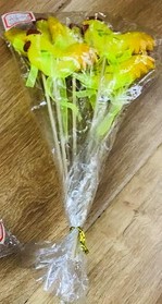 23E4, 63921, Easter chicken on stick plastic 7cm 6pcs