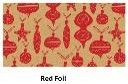 64460 dats, Gift Box Xmas Set 12 Rectangular Kraft Red Foil