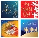 64594 dats, Cards Xmas Box 10 125x125mm Textured Foil Religious