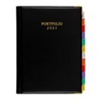 65972, Diary Office Portfolio PVC Tab Quarto WTV Black