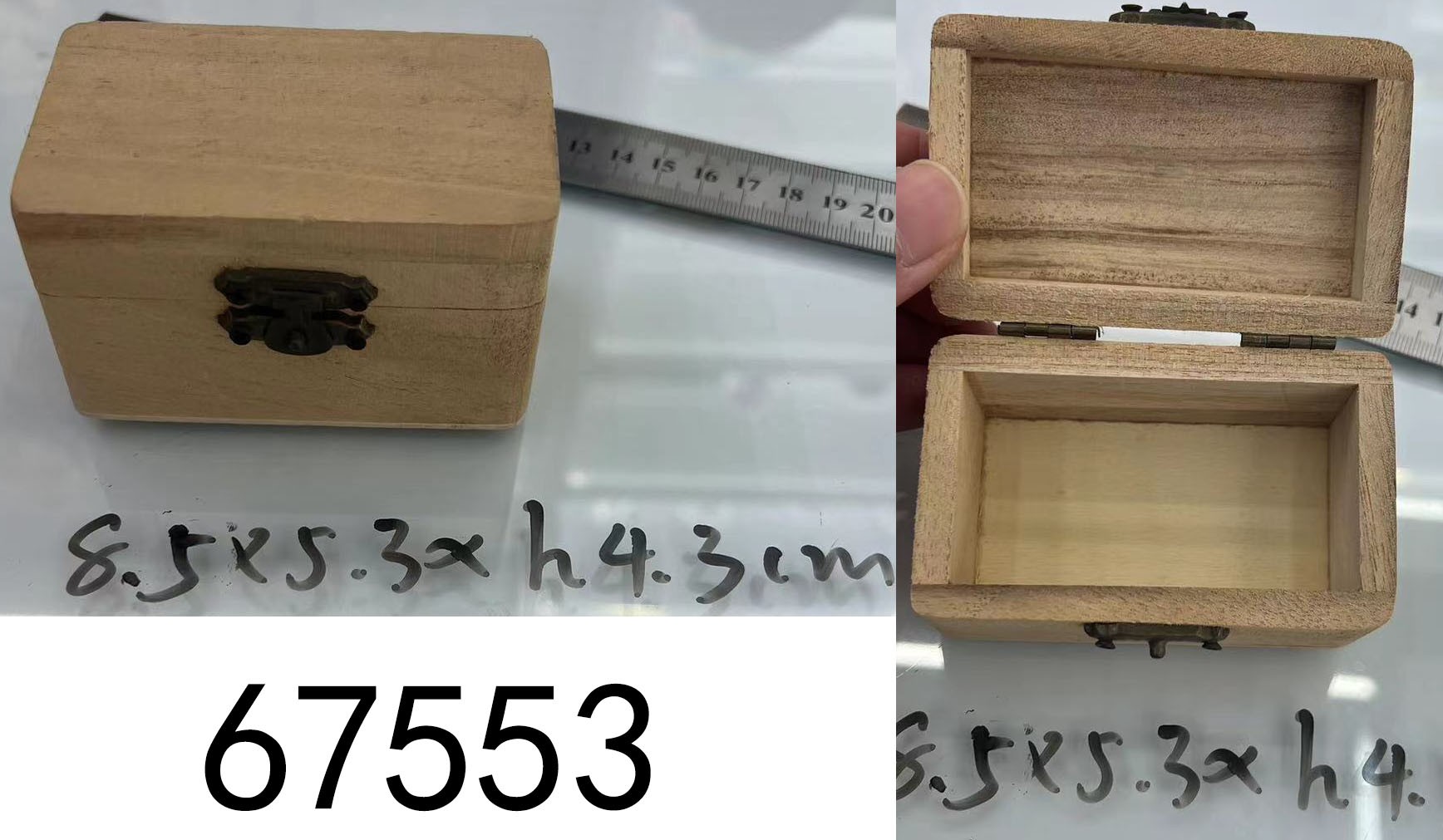 F5L, 67553, Wooden Box 8.5*5.3*4.3cm