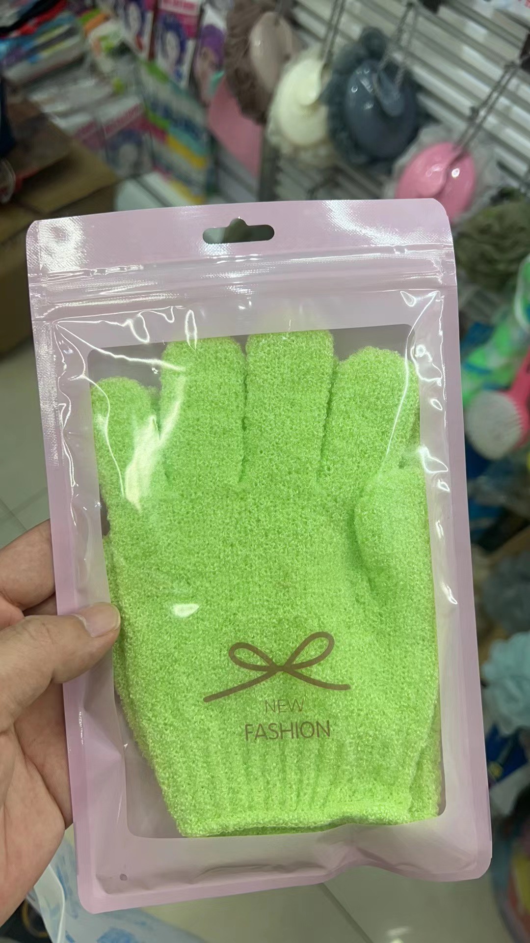 E9L, 68346, Shower Gloves 6 Colors Mixed