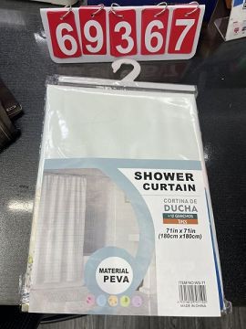 69367, Shower Curtain PEVA Black & White 1.8x1.8m