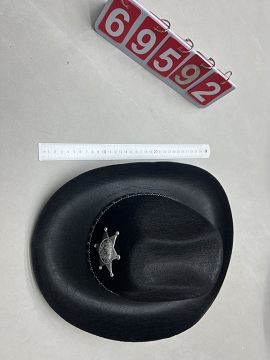 K1H, 69592, Sheriff Hat Black 37cm
