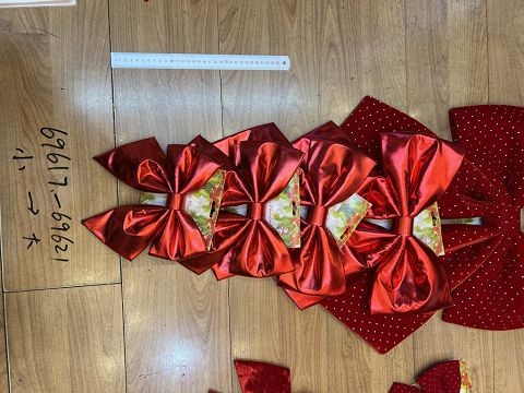 25X2, 69621, Xmas Bow Sponge 50*60cm