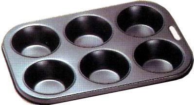 6 CUP MUFFIN PAN CUP:76x32mm 289x196x32mm