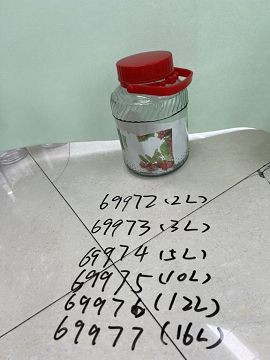 D14M, 69975, Glass Jar Red Lid 10L