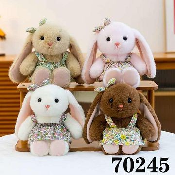H8Z-L, 70245, Soft Toy Bunny Floral Dress 25cm