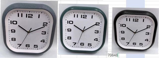 70848 grey, Clock 30*30cm Grey