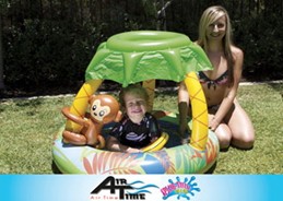 BABY POOL W/SUNROOF & MONKEY 102X102X8CM