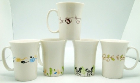 $2,Mugs FLORAL EDGE 6 Design Asst. MUGS