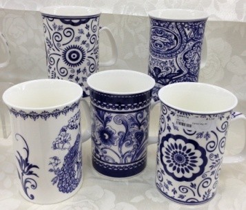 $2,Bone China Coffee Mugs 4 Designs Asst 