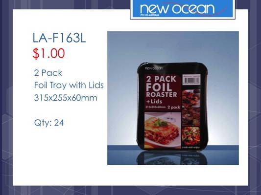 2 pack foil tray with lids 315*225*60mm