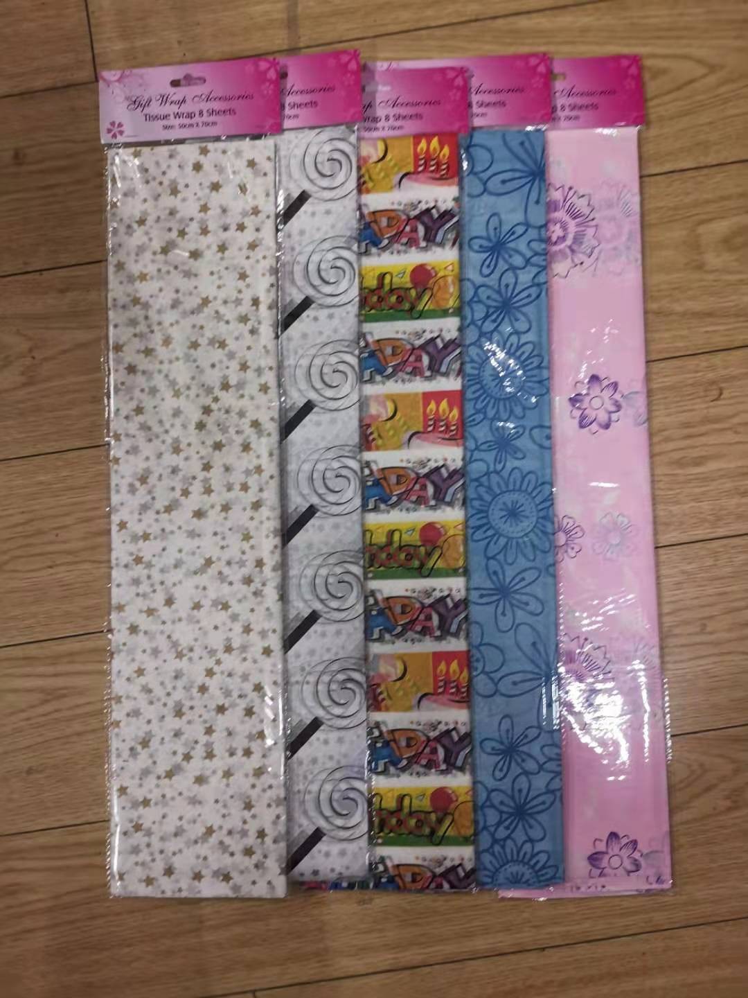 LD02603, patterns tissue wrap 8 sheets 50x70cm