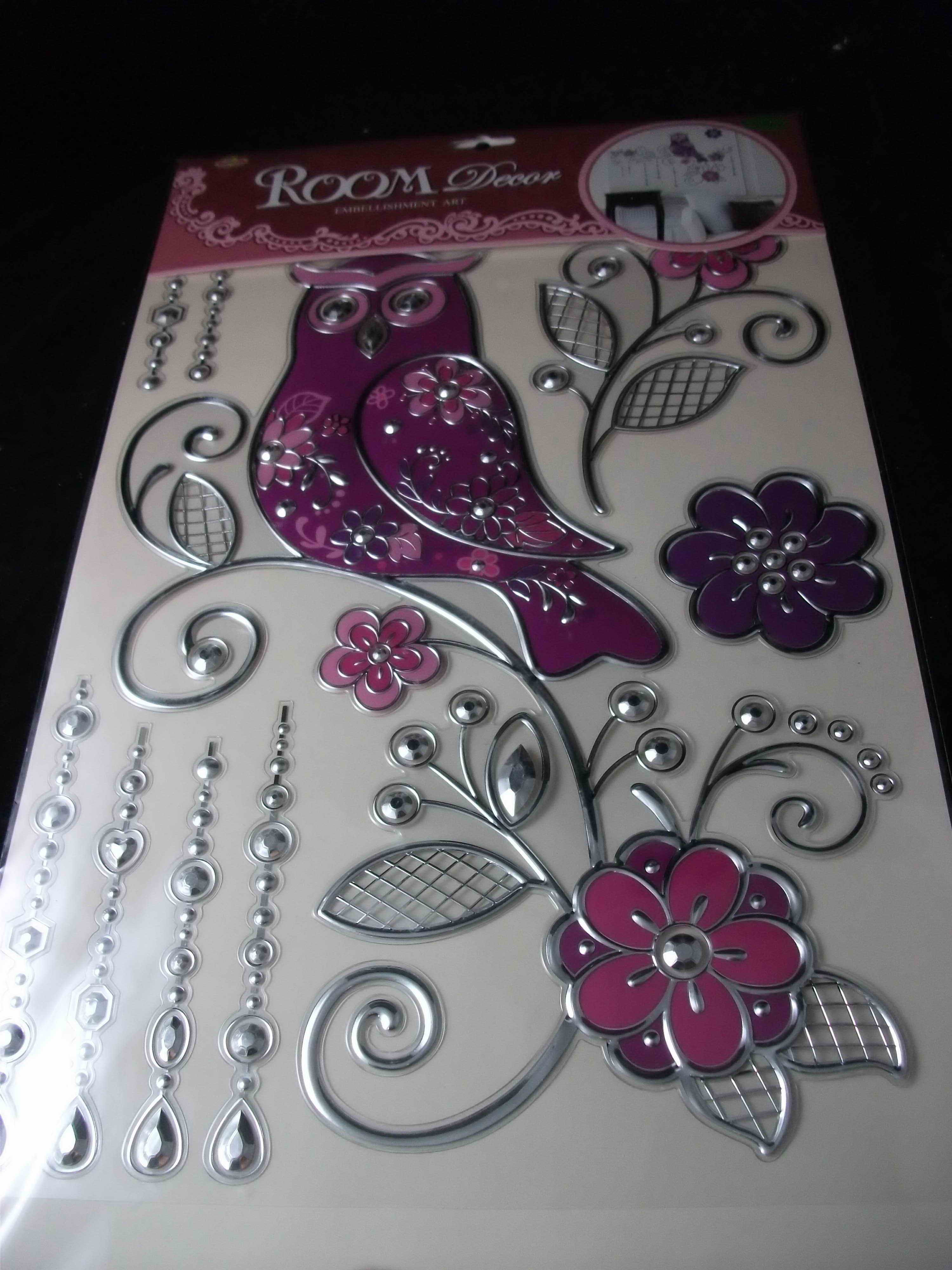 41x29cm FOIL ROOM DECO- BUTTERFLY/BIRD-3
