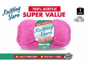 WIN-111, 1pce Knitting Yarn-8 Ply-100g- LollyPink