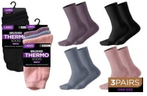 WIN-1400, 3Pair Ladies Thermal Socks