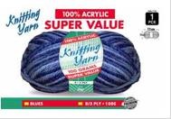 WIN-1726, 1Pce Knitting Yarn-8 Ply-100G- Blues