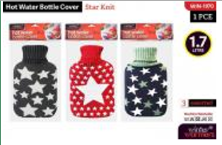 WIN-1970, 1Pc Star Knit H/Water Bottle cover 1.7L