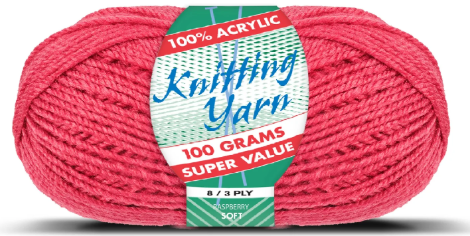 WIN-2683, WIN-2683, Yatsal 100% Acrylic 8-Ply Knitting Yarn 100 g, Raspberry