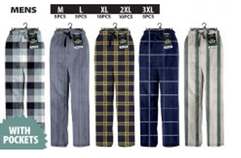 WIN-2879, 1 Pc Mens PJ Lounge Pants With Pockets