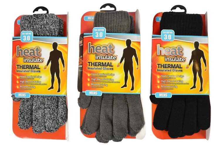 WIN-489, 1Pair Mens Heat Insulate Thermal Gloves