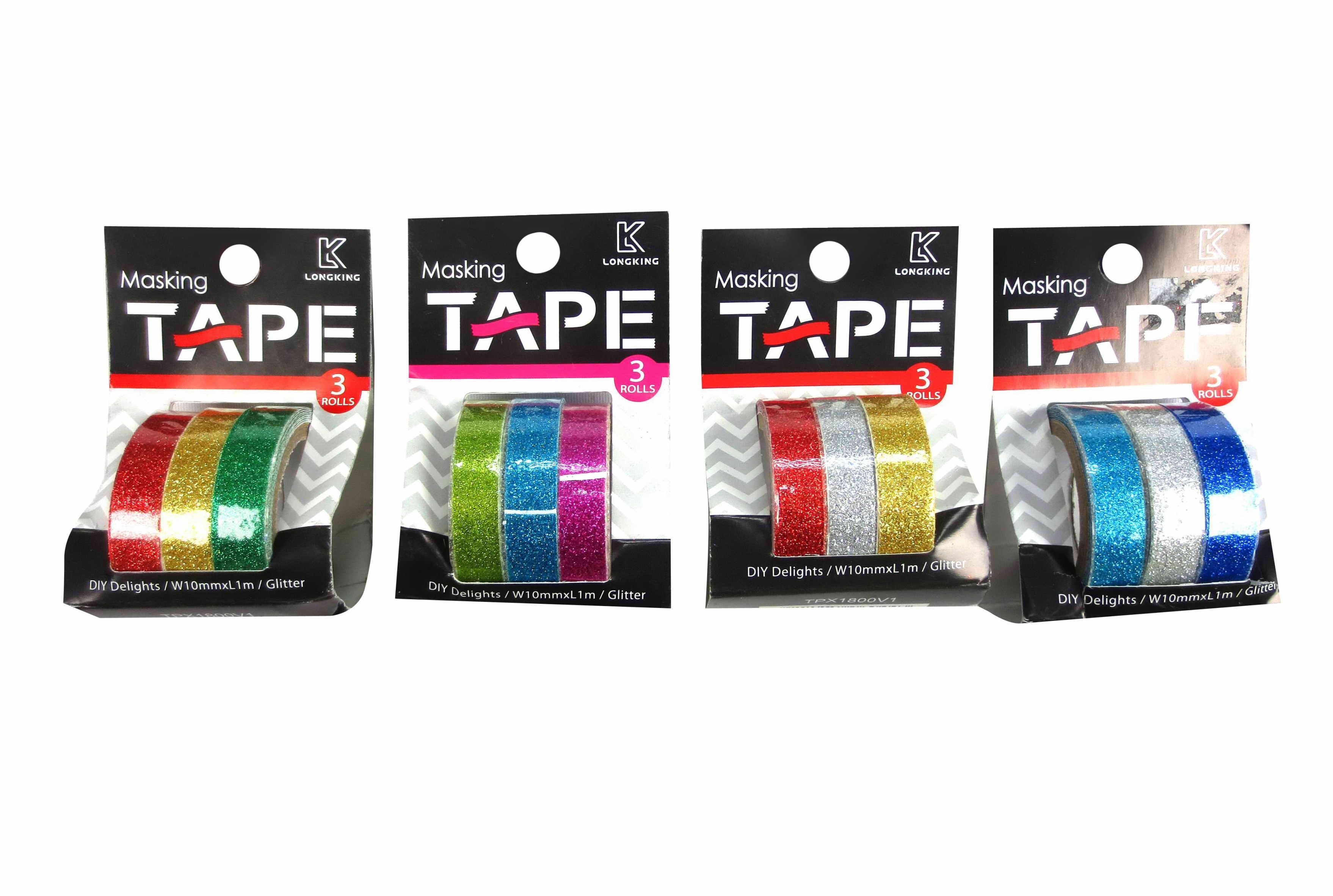  XMAS GLITTER TAPE 3PK 4ASST 