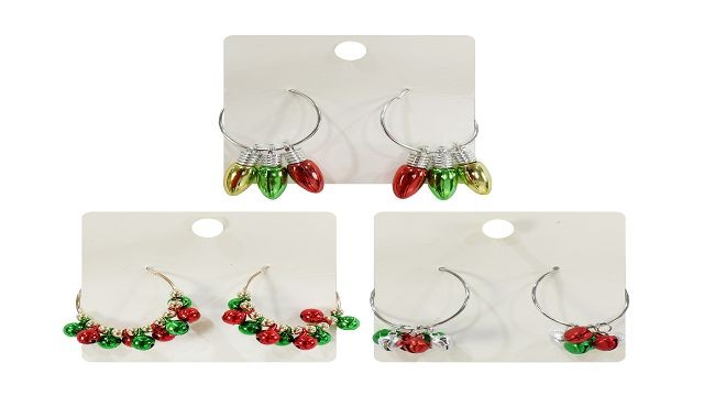 22X1 20, XC0181, CHRISTMAS HOOP EARRINGS Asst