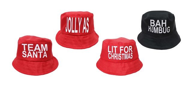 23X8, XC0234, CHRISTMAS SLOGAN BUCKET HAT