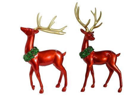 24X18, XD4141, DELUXE MATTE RED REINDEER Asst