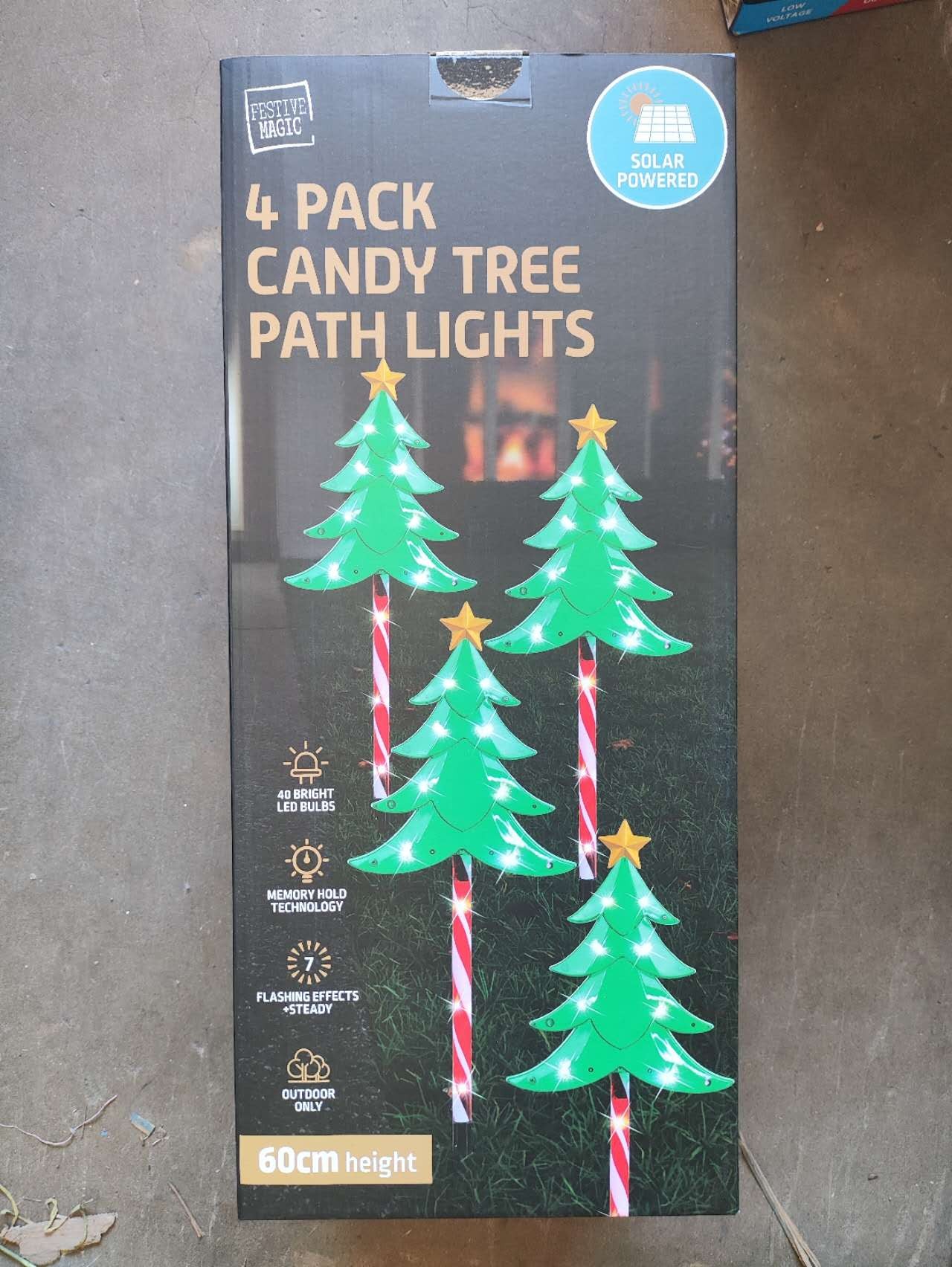 25X44, XL0950, 4 PACK CANDY TREE PATH LIGHTS 60CM